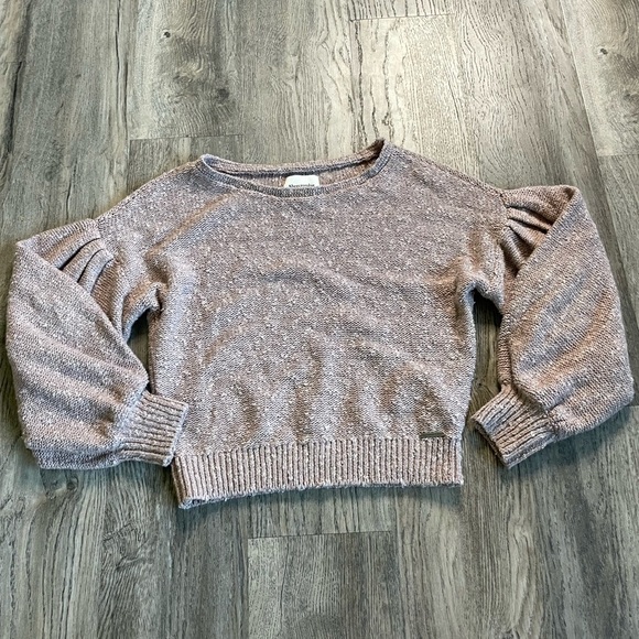 Abercrombie& Fitch Women’s Cropped Balloon Sleeve Crewneck Sweater, size XS - Picture 2 of 10